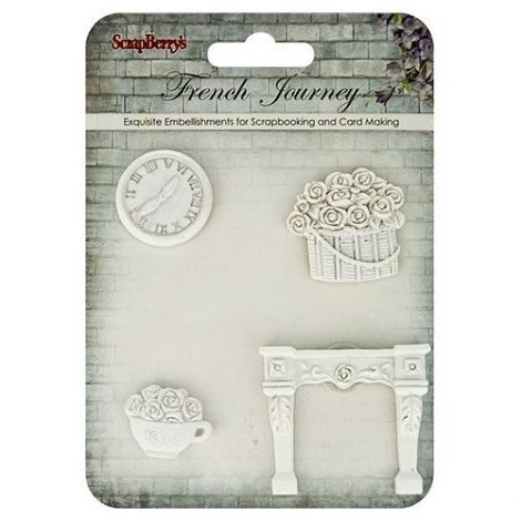 Ozdoby polimerowe Scrap Berry's French Journey, 4szt